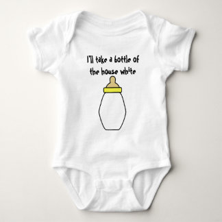 Ich nehme eine Flasche des Hauses weiß - gelb Baby Strampler