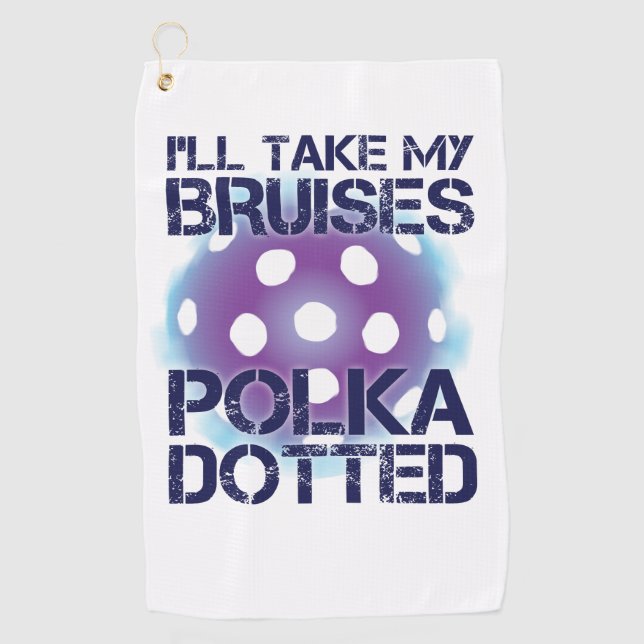 Ich nehme mein Quetschungen Polka punktiertes Golfhandtuch (Vorderseite)