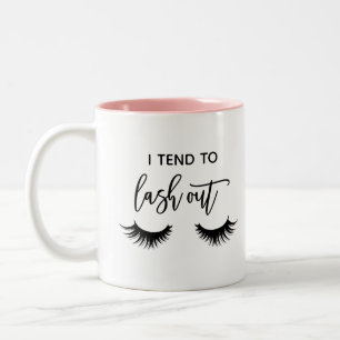 Ich neige dazu, lustige Mädchen-Augen mit Zwei-To Zweifarbige Tasse