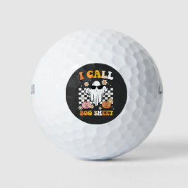 Ich nenne Bootblatt Halloween Retro Ghost Golfball
