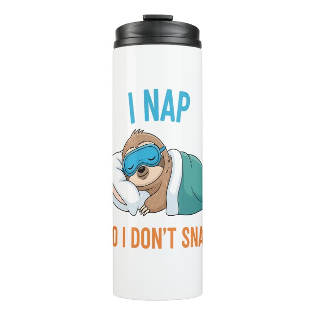 Ich Nickerchen, also schlage ich keinen Funny Funn Thermosbecher (Vorderseite)