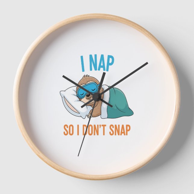 Ich Nickerchen, also schlage ich keinen Funny Funn Uhr (Vorderseite)