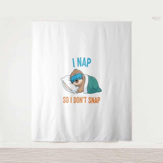 Ich Nickerchen, also schlage ich keinen Funny Funn Wandteppich (Vorderseite)