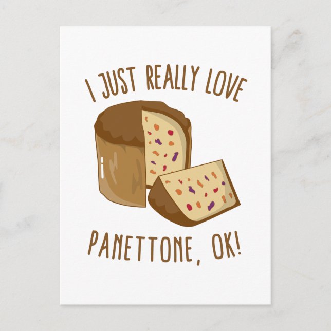 Ich nur wirklich Liebe Panettone, OK! Postkarte (Vorderseite)