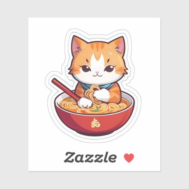Ich nur wirklich Liebe Ramen Cat Aufkleber (Blatt)