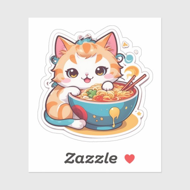 Ich nur wirklich Liebe Ramen Kitten Aufkleber (Blatt)