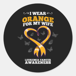 ich Orange Ehefrau Leukämie Krebs Bewusstsein Blut Runder Aufkleber