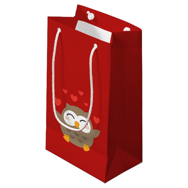 Ich Owl Sie Illustration Kleine Geschenktüte (Vorderseite Schrägansicht)
