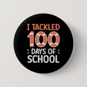 Ich packte 100 Tage Schul-Fußball-Schüler-Kleinkin Button