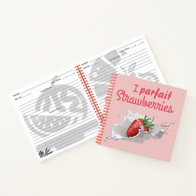 Ich "Parfait" Erdbeeren Funny Zitat Notizbuch (Innenseite)