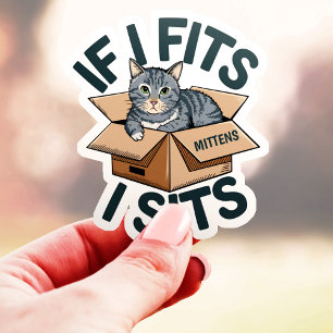 Ich passe, ich sitze Individueller Katzenname Viny Aufkleber