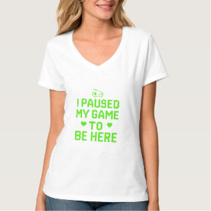 Ich pausierte mein Spiel Neon-Pixel-Art T-Shirt