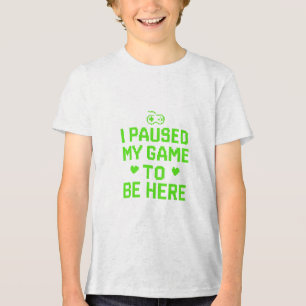 Ich pausierte mein Spiel Neon-Pixel-Art Tri-Blend Shirt