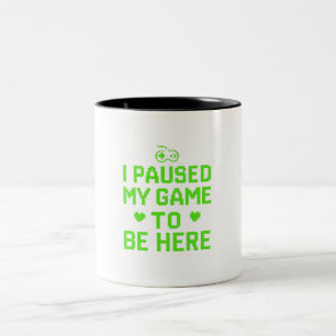 Ich pausierte mein Spiel Neon-Pixel-Art Zweifarbige Tasse