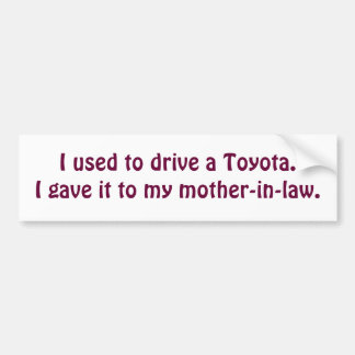 Ich pflegte, um ein Toyota.I zu fahren gab es Autoaufkleber