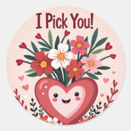 "Ich pick dich!" Liebe Runder Aufkleber
