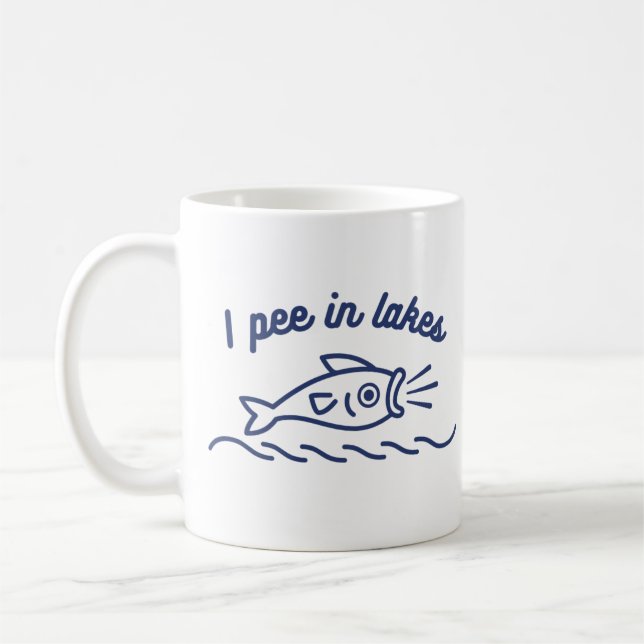 Ich Pipi in Seen Lustiger Angel-Kaffeebecher Kaffeetasse (Links)