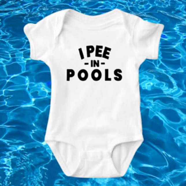 Ich pisse in Pools Funny Baby Bodysuit Baby Strampler (Von Creator hochgeladen)