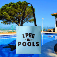 Ich pisse in Pools Funny Tote Tag