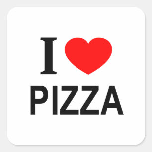 Ich ❤️ PIZZA Ich liebe PIZZA Ich liebe PIZZA Quadratischer Aufkleber