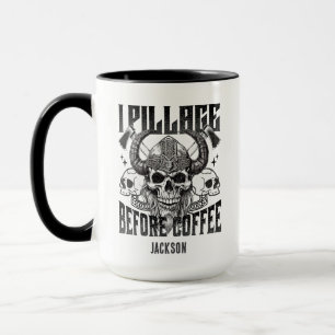 Ich plündere vor dem Kaffee Tasse