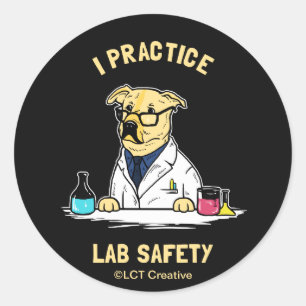 Ich praktiziere die Sicherheit von Labradoren Runder Aufkleber