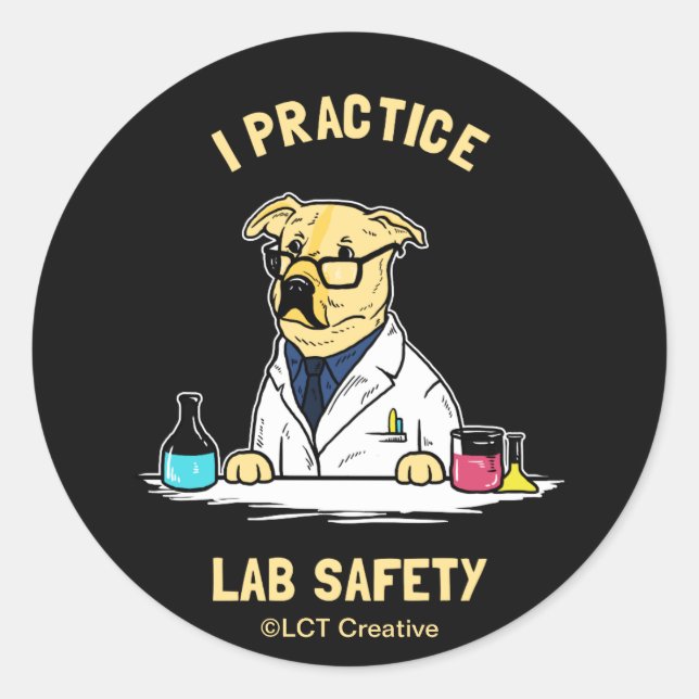 Ich praktiziere die Sicherheit von Labradoren Runder Aufkleber (Vorderseite)
