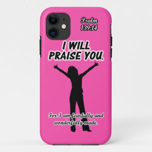 Ich preise Sie - Psalm-139:14 Rosa-Silhouette title_seo2