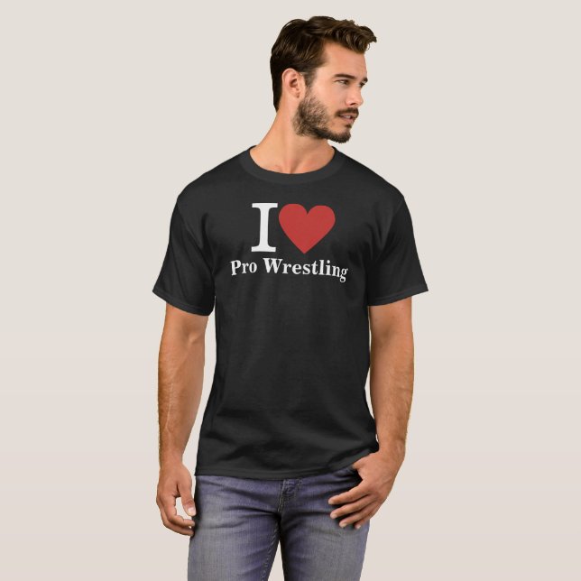 Ich ❤️ Pro Wrestling für Fans CUSTOM Men's T-Shirt (Vorne ganz)