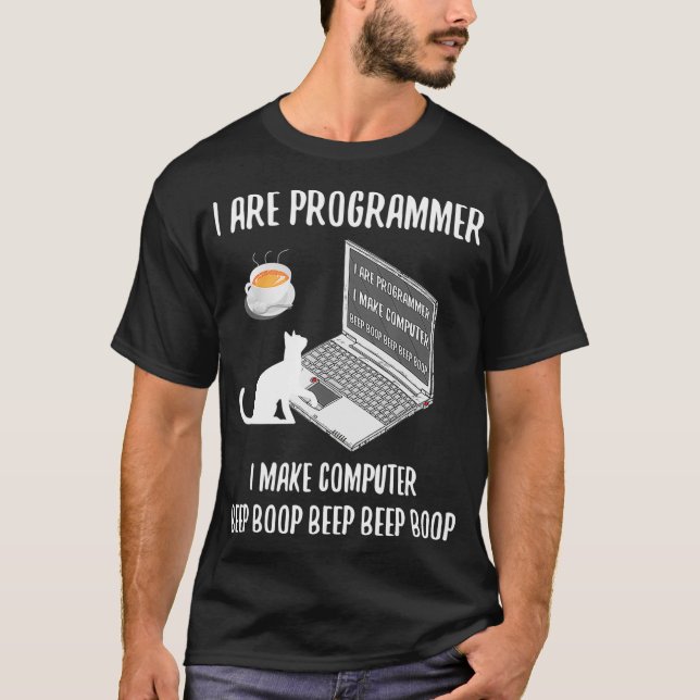Ich programmiere Computer-Beep-Boop - Funny T-Shirt (Vorderseite)