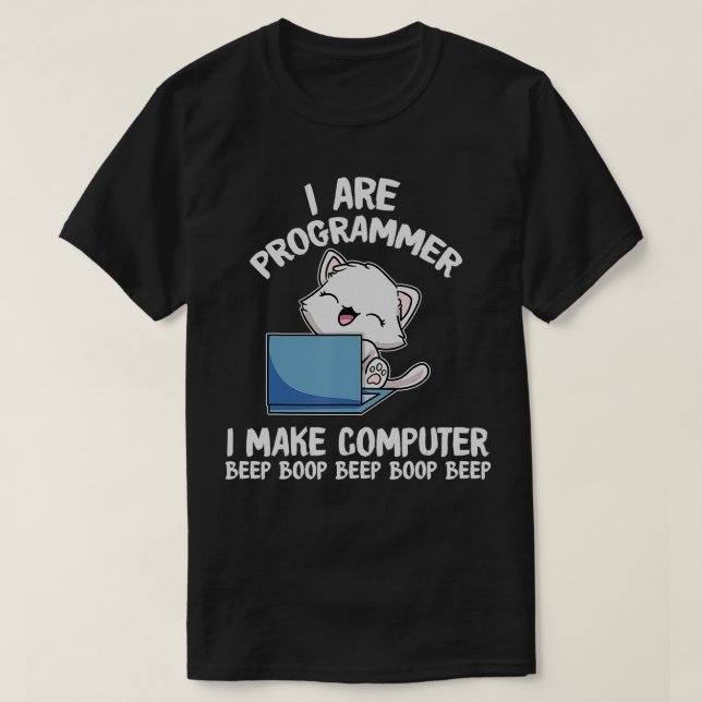 Ich programmiere Computer-Piep Boop Funny C T-Shirt (Design vorne)