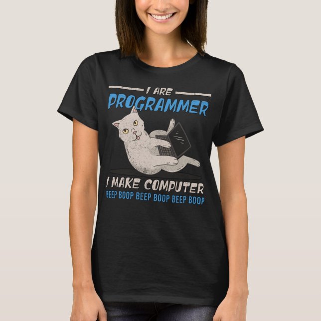 Ich programmiere Computer-Piep Boop Funny C T-Shirt (Vorderseite)