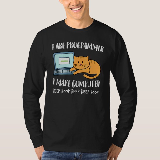 Ich programmiere Computer-Pieptkätzchen T-Shirt (Vorderseite)