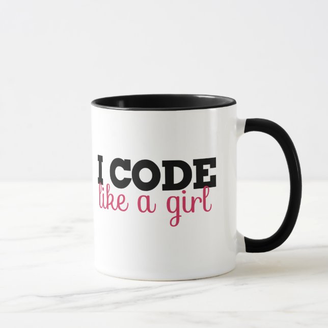 Ich programmiere wie ein Mädchen Tasse (Rechts)