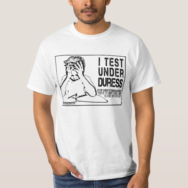 Ich prüfe unter Zwang: nein zu standardisierter T-Shirt (Vorderseite)