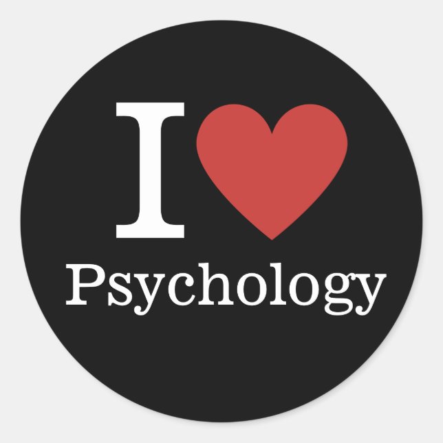 Ich ❤️ Psychologie der Liebe für Uni Fakultät/Stud Runder Aufkleber (Vorderseite)