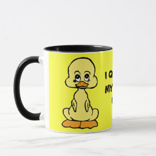 ICH QUACKE MICH SELBST AUS! gelber Enten-Ring-Tass Tasse