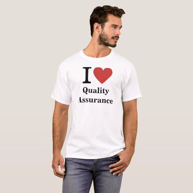 Ich ❤️ Qualitätssicherung für Mitarbeiter CUSTOM M T-Shirt (Vorne ganz)