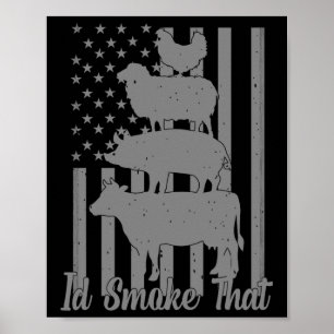 Ich rauche das lustige Grillen, das ich rauchen wü Poster