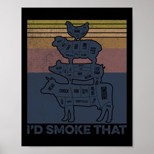 Ich rauche, dass der Schweinehähnchen-Hühnerbutter Poster (Vorne)