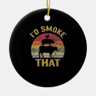 Ich rauche, dass die lustige GRILLEN das Geschenk  Keramik Ornament