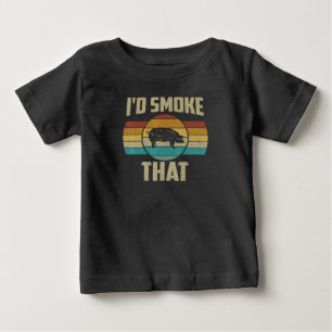 Ich rauche, dass lustige Retro-GRILLEN Pig Fleisch Baby T-shirt