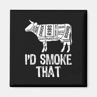 Ich rauche die Kuh-Grillen und raucht Grillgrill Magnet