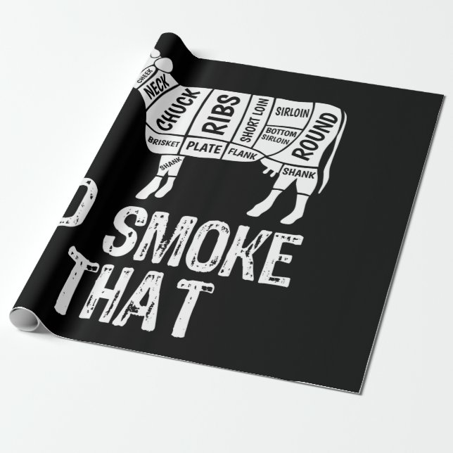 Ich rauche diese Kuh-GRILLEN, rauchend Grillgrill Geschenkpapier (Ungerollt)
