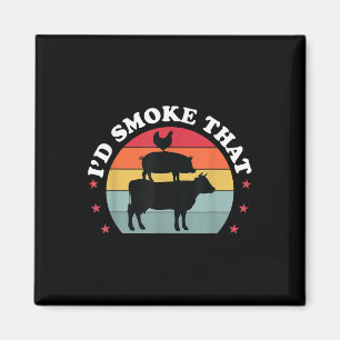 Ich rauche diese lustige Grillen Grillen Fleisch r Magnet