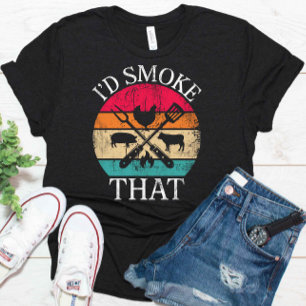 Ich rauche diesen lustigen Retro GRILLEN Party Rau T-Shirt