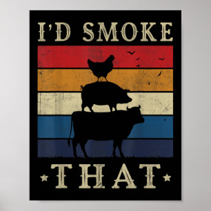 Ich rauche dieses lustige Hemd Retro Grillen Pitma Poster