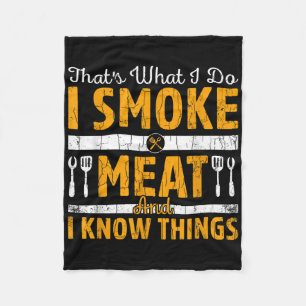 Ich rauche Fleisch Funny Barbeque Grilled Grillen Fleecedecke