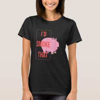 Ich rauchte das Schweinekitz Grillen T-Shirt