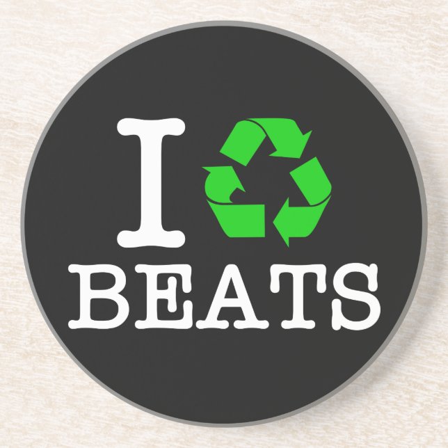 Ich recycel Beats Sandstein Untersetzer (Vorne)